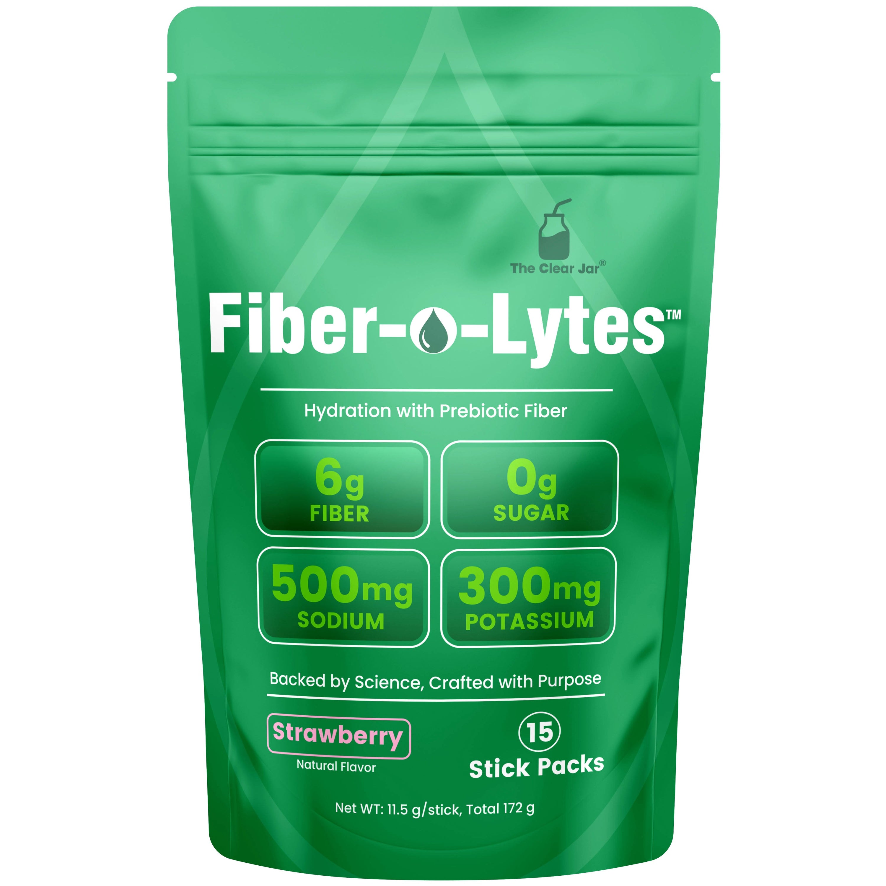 Fiber-O-Lytes Electrolytes with 6g of Soluble Fiber, zero Sugar, Front Panel