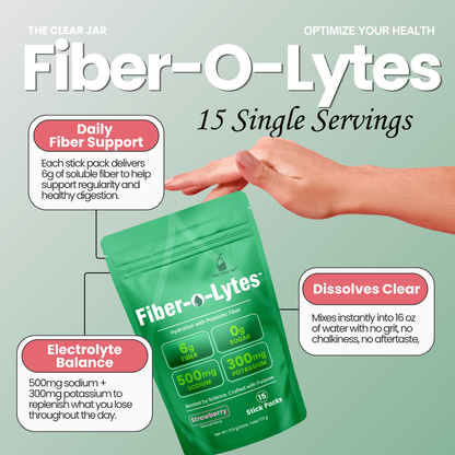 Fiber-O-Lytes™  — Sugar-Free Electrolyte Drink Mix with 6 g Soluble Fiber - Strawberry Flavor