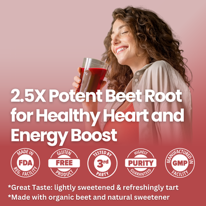 2.5X Potent Beet – Ready-to-Drink Superfood Mix for Energy Boost &amp; Healthy Blood Pressure