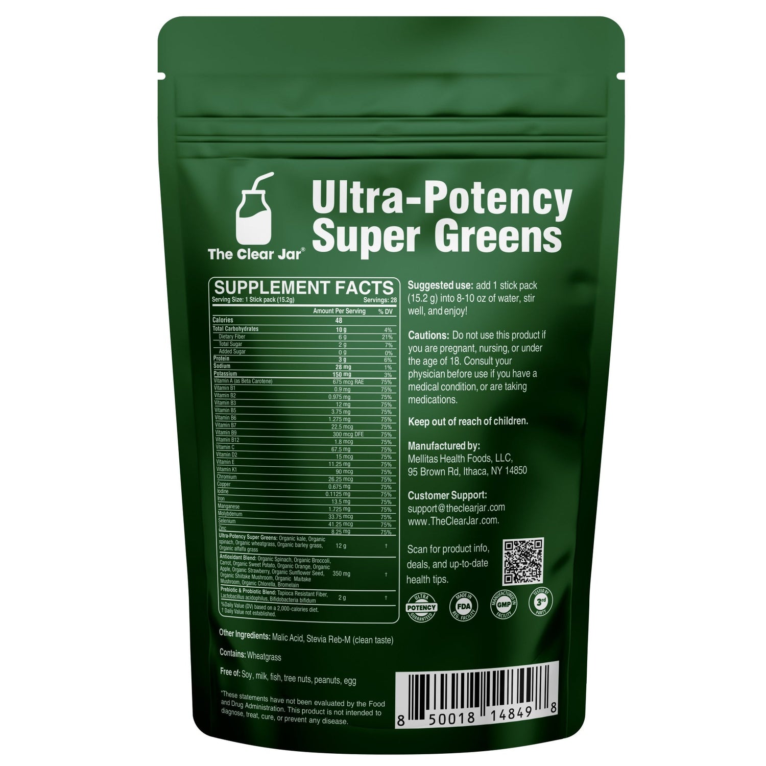 2.5X Potent Greens – Ready-to-Drink Super Greens for Daily Nutrition, Immune Support, Gut Health &amp; Detox