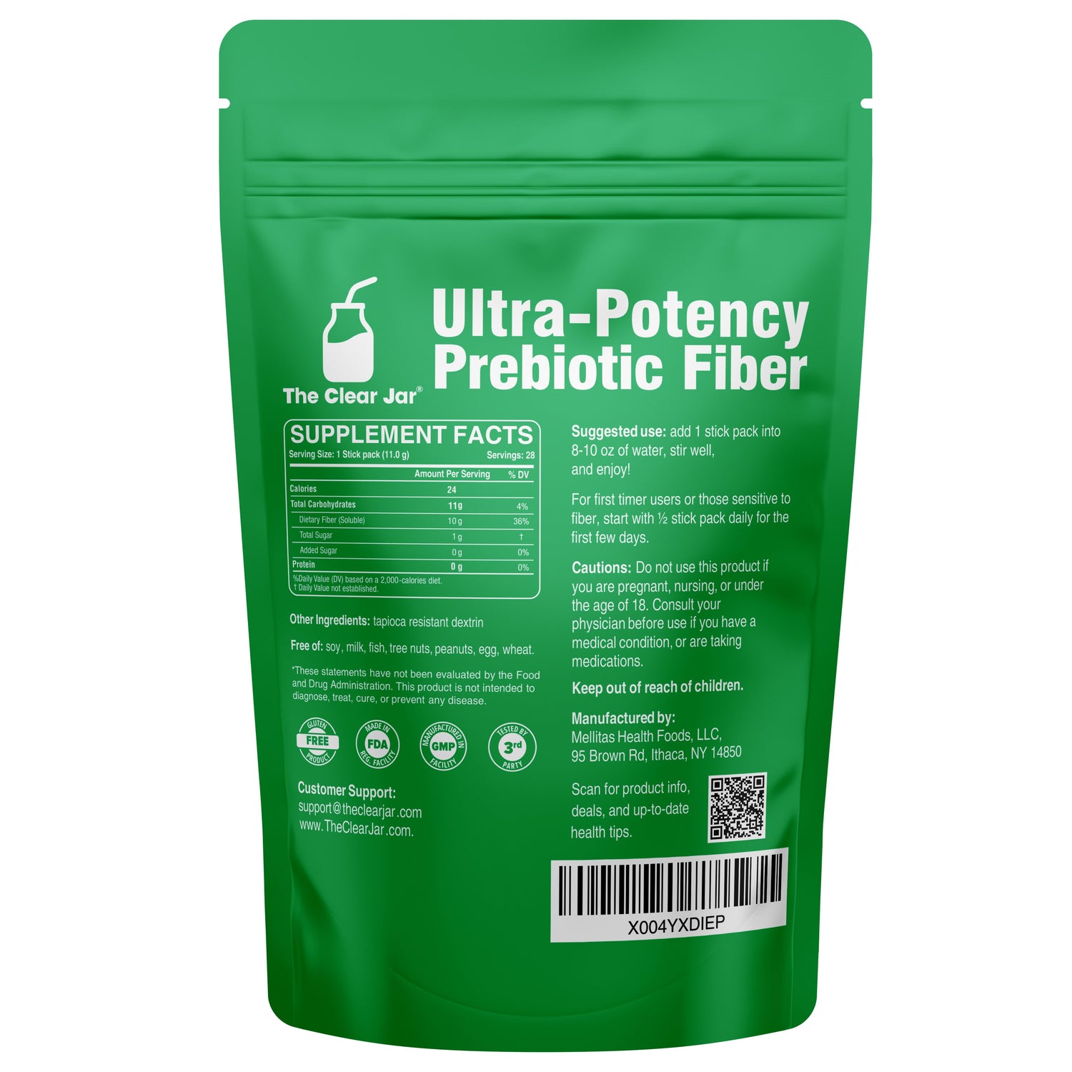 supplement facts 2.5x Potent Fiber