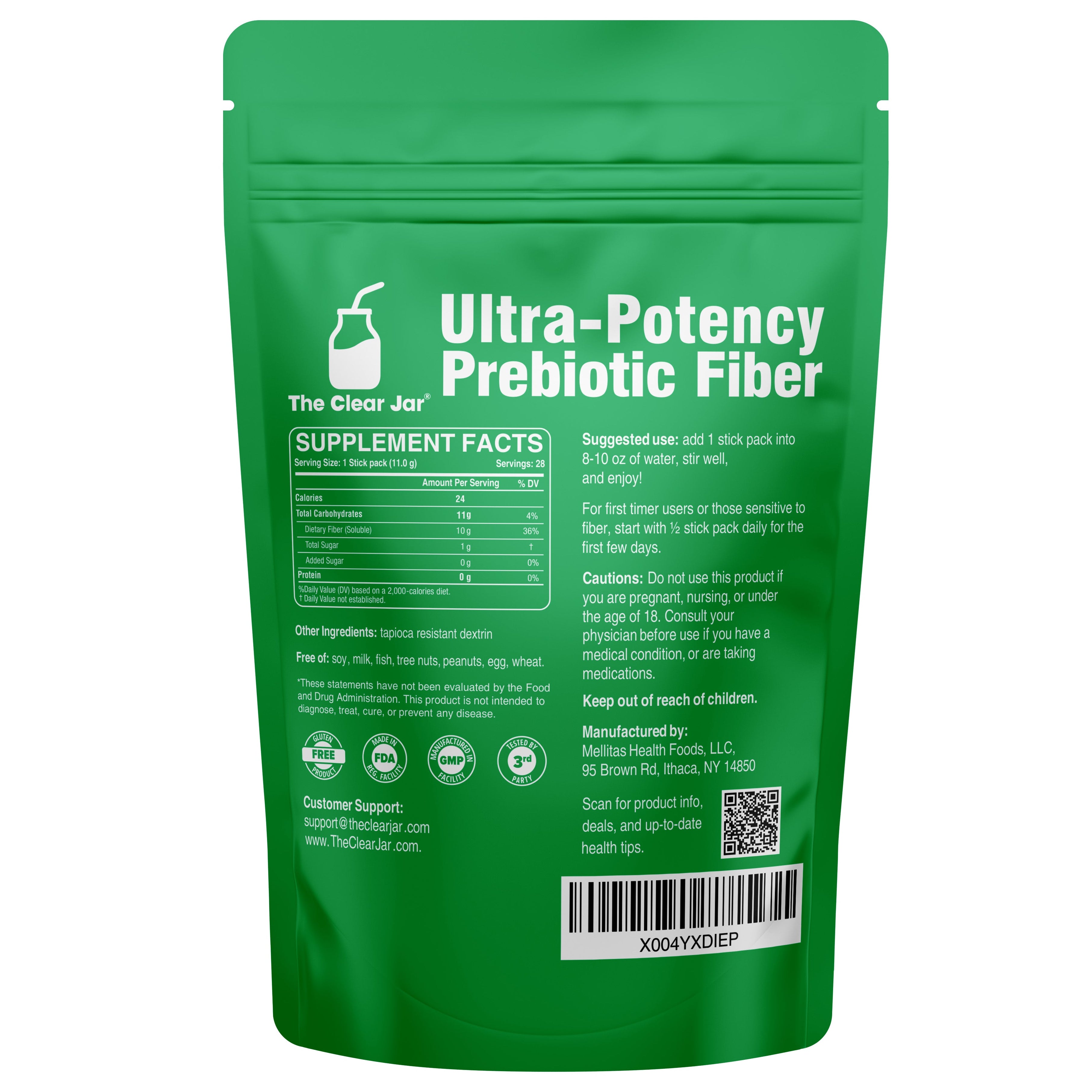 supplement facts 2.5x Potent Fiber
