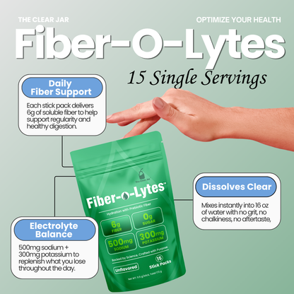 Fiber-O-Lytes™  — Sugar-Free Electrolyte Drink Mix with 6 g Soluble Fiber - Unflavored