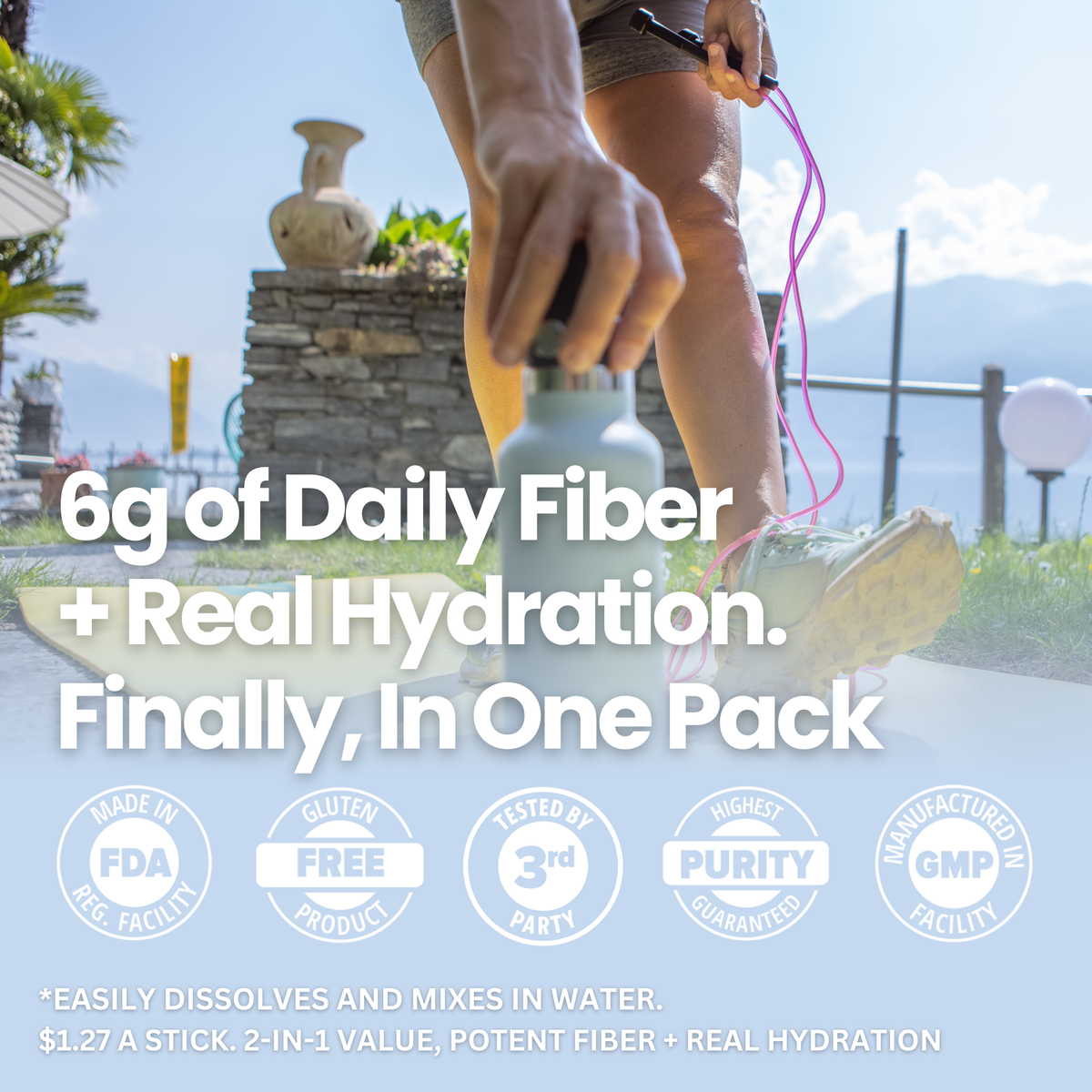 Fiber-O-Lytes™  — Sugar-Free Electrolyte Drink Mix with 6 g Soluble Fiber - Unflavored