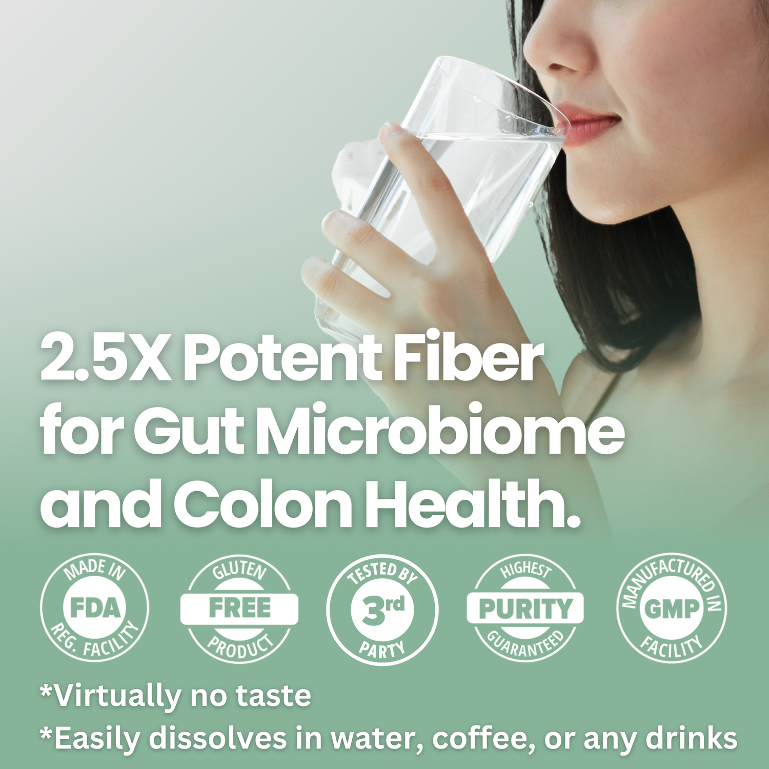 2.5X Potent Fiber – 10g Tasteless, Soluble Fiber Boost for 36% Daily Fiber Intake