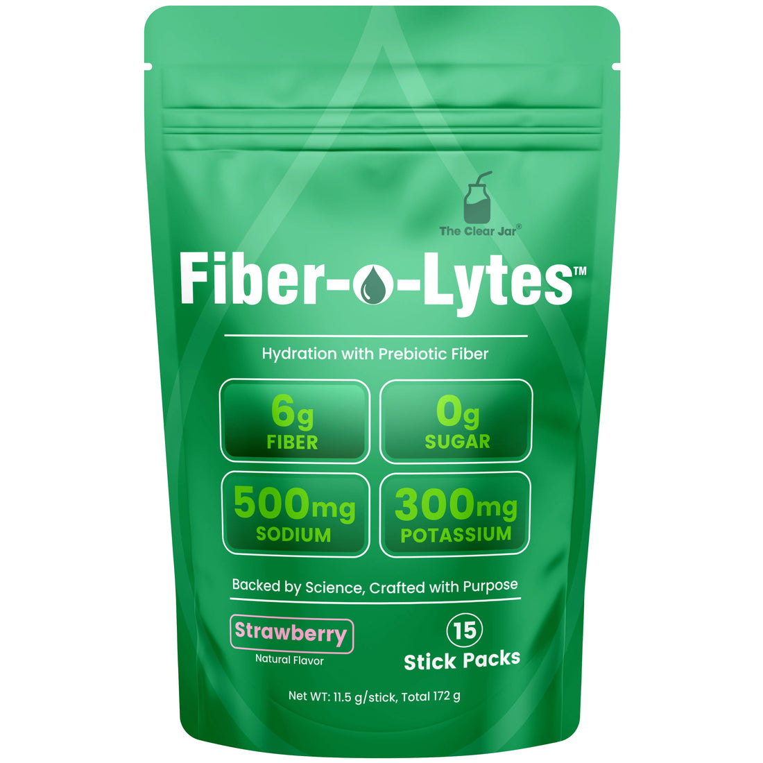 Fiber-O-Lytes Electrolytes with 6g of Soluble Fiber, zero Sugar, Front Panel