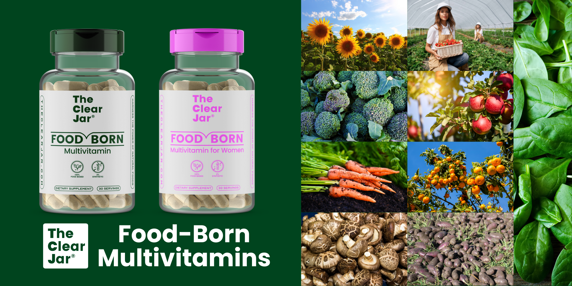 The Clear Jar Food Born Multi Vitamins - Home Banner Image