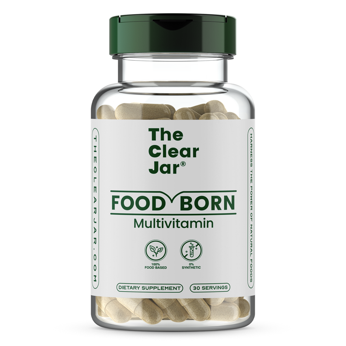 Food-Born Multivitamin for Men and Women - The Clear Jar® Main Panel