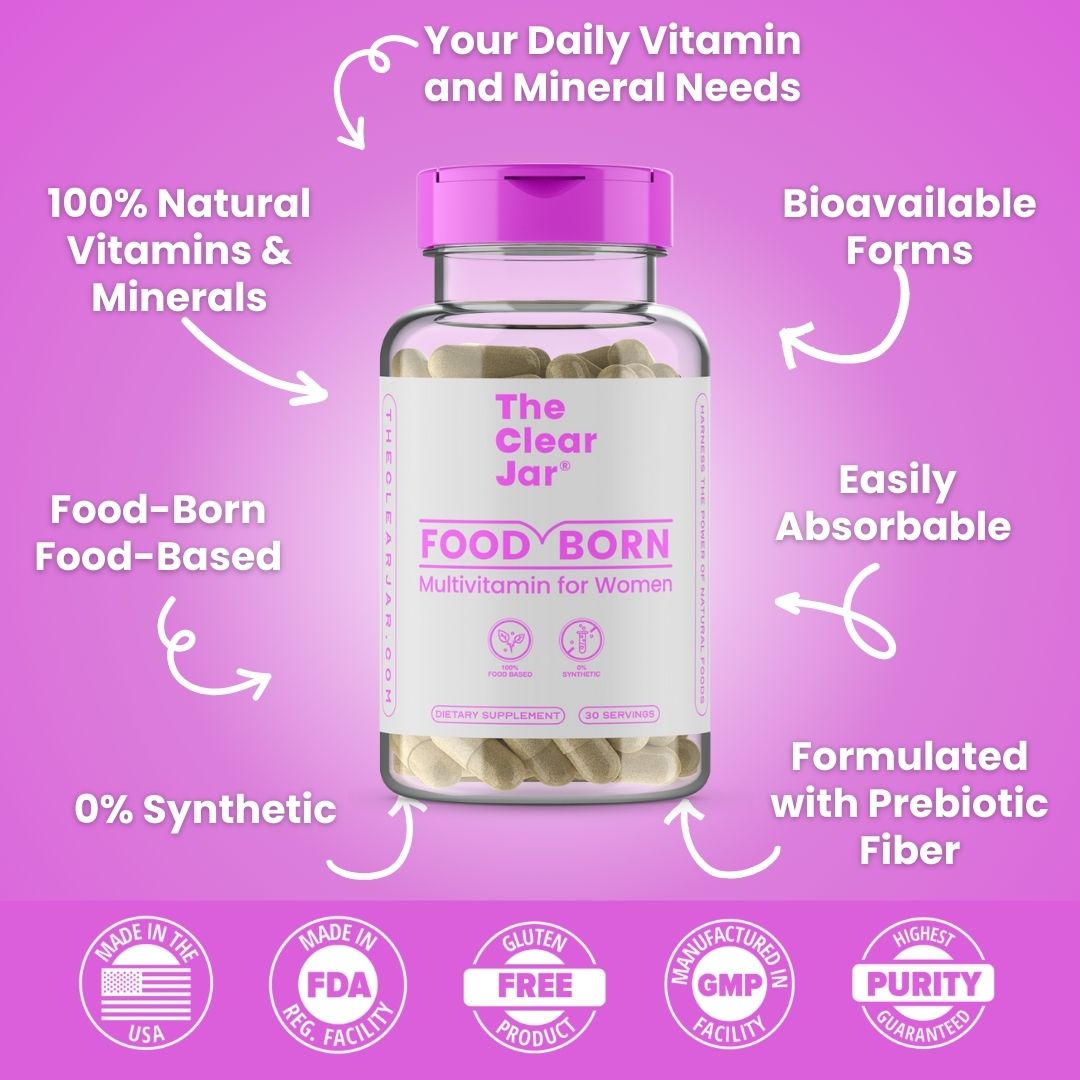 Food-Born Multivitamin for Women with Iron -  The Clear Jar®