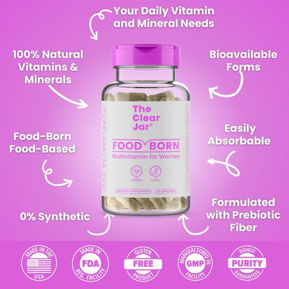 Food-Born Multivitamin for Women with Iron -  The Clear Jar®